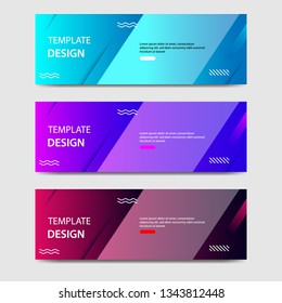 Vibrant gradient and modern futuristic background template for headline and header banner in blue, violet, purple, red color. Suitable for social media, web, blog, website. Vector Illustration. 