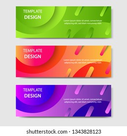 Vibrant gradient and modern futuristic background template for headline and header banner in green, purple, orange color with space and planet concept. Suitable for social media, web, blog, website.