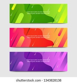 Vibrant gradient and modern futuristic background template for headline and header banner in green, purple, orange color with space and planet concept. Suitable for social media, web, blog, website.