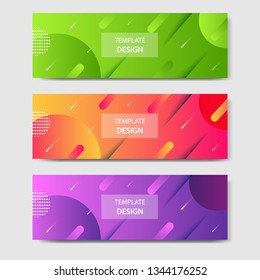 Vibrant gradient and modern futuristic background template for headline and header banner in green, purple, orange color with space and planet concept. Suitable for social media, web, blog, website.