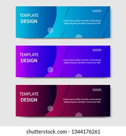 Vibrant gradient and modern futuristic background template for headline and header banner in blue, purple, red color with space and planet concept. Suitable for social media, web, blog, website.