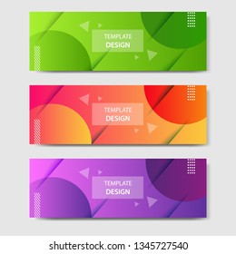 Vibrant gradient and modern futuristic background template for headline and header banner in green, purple, orange color with space and planet concept. Suitable for social media, web, blog, website.