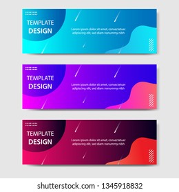 Vibrant gradient and modern futuristic background template for headline and header banner in blue, purple, red color with space and planet concept. Suitable for social media, web, blog, website.