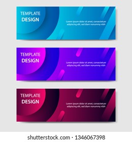 Vibrant gradient and modern futuristic background template for headline and header banner in blue, purple, red color with space and planet concept. Suitable for social media, web, blog, website.