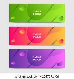 Vibrant gradient and modern futuristic background template for headline and header banner in green, purple, orange color with space and planet concept. Suitable for social media, web, blog, website.