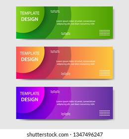 Vibrant gradient and modern futuristic background template for headline and header banner in green, purple, orange color with space and planet concept. Suitable for social media, web, blog, website.