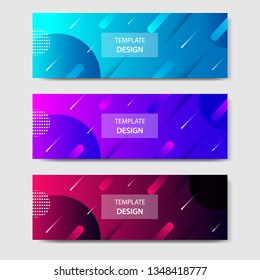 Vibrant gradient and modern futuristic background template for headline and header banner in blue, purple, red color with space and planet concept. Suitable for social media, web, blog, website.