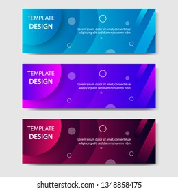 Vibrant gradient and modern futuristic background template for headline and header banner in blue, purple, red color with space and planet concept. Suitable for social media, web, blog, website.