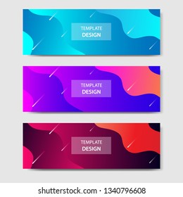 Vibrant gradient and modern futuristic liquid dynamic shape background template for headline and header banner in blue, orange, purple, red color. Suitable for social media, web, blog, website. 