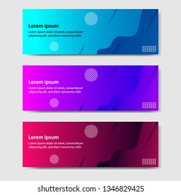 Vibrant gradient and modern futuristic liquid dynamic shape background template for headline and header banner in blue, violet, purple, red color. Suitable for social media, web, blog, website. 