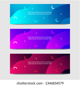 Vibrant gradient and modern futuristic liquid dynamic shape background template for headline and header banner in blue, violet, purple, red color. Suitable for social media, web, blog, website. 