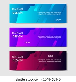 Vibrant gradient and modern futuristic liquid dynamic shape background template for headline and header banner in blue, violet, purple, red color. Suitable for social media, web, blog, website. 