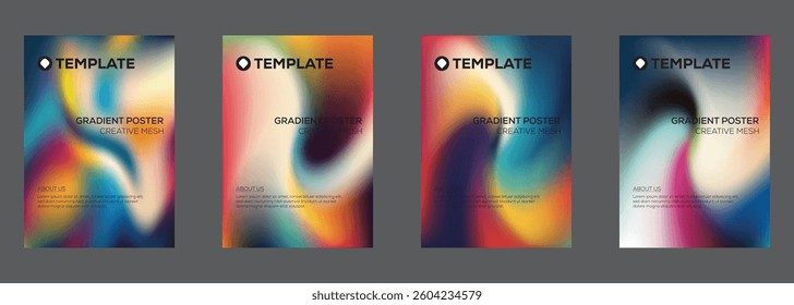 Vibrant Gradient Poster Templates Creative Mesh Designs