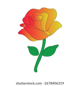 Una ilustración de rosa gradiente vibrante, aislado en un fondo blanco. Perfecto para añadir un toque de belleza y romance a cualquier proyecto de diseño o esfuerzo creativo.