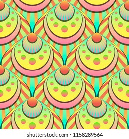Vibrant gradient seamless fairy shells vector light pattern for fabric, textile, wrapping, craft, wallpaper
