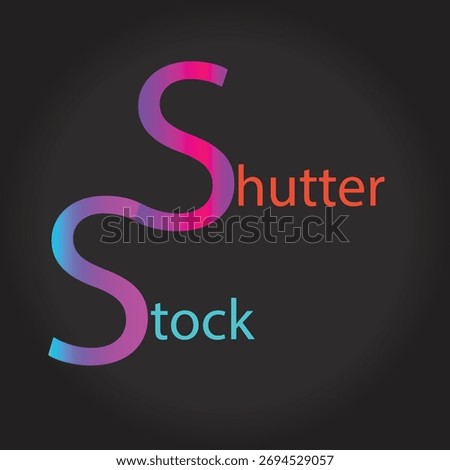 Vibrant Gradient Shutterstock Stock Logo - Colorful Typography Vector Design