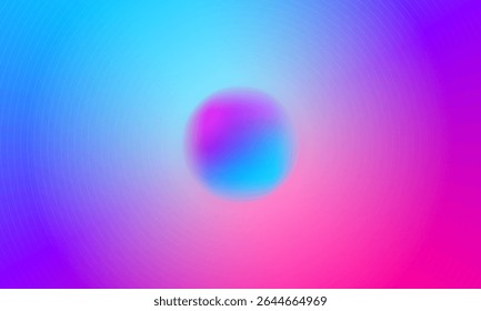 Vibrant gradient sphere on neon background