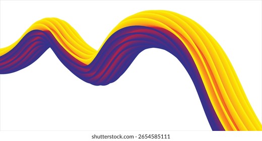 Vibrant Gradient Wave Abstract Design in Yellow, Red, and Blue