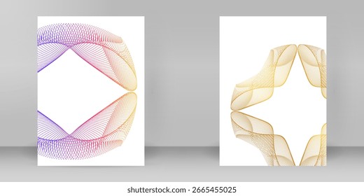 Líneas onduladas futuristas y Formas geométricas Abstractas para pósters mínimos, fondos digitales y proyectos gráficos contemporáneos