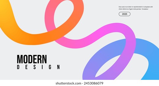 Vibrant gradient wavy shape, abstract colorful background. Technology, innovation, business concept