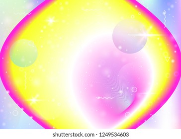 Vibrant gradients on rainbow background. Holographic dynamic fluid. Cosmos hologram. Graphic template for flyer, flyer and flyer. Rainbow vibrant gradients.