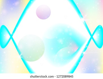 Vibrant gradients on rainbow background. Holographic dynamic fluid. Cosmos hologram. Graphic template for banner, banner and poster. Cute vibrant gradients.