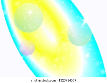 Vibrant gradients on rainbow background. Holographic dynamic fluid. Cosmos hologram. Design layout for flyer, brochure and cover. Retro vibrant gradients.