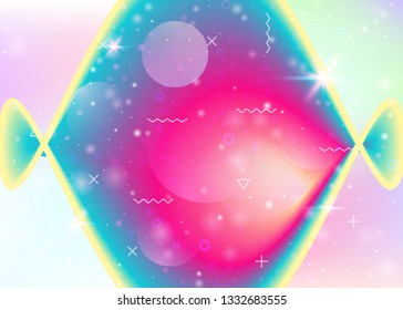 Vibrant gradients on rainbow background. Holographic dynamic fluid. Cosmos hologram. Design layout for mobile interface, banner and banner. Trendy vibrant gradients.