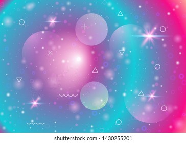 Vibrant gradients on rainbow background. Holographic dynamic fluid. Cosmos hologram. Design layout for presentation, web app and brochure. Spectrum vibrant gradients.