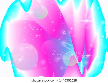 Vibrant gradients on rainbow background. Holographic dynamic fluid. Cosmos hologram. Design layout for placard, cover and cover. Kawaii vibrant gradients.