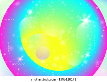 Vibrant gradients on rainbow background. Holographic dynamic fluid. Cosmos hologram. Graphic template for mobile interface, presentation and book. Plastic vibrant gradients.