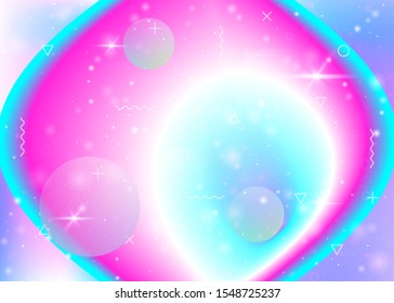 Vibrant gradients on rainbow background. Holographic dynamic fluid. Cosmos hologram. Design layout for banner, wallpaper and web app. Stylish vibrant gradients.