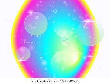 Vibrant gradients on rainbow background. Holographic dynamic fluid. Cosmos hologram. Graphic template for cover, flyer and mobile interface. Bright vibrant gradients.