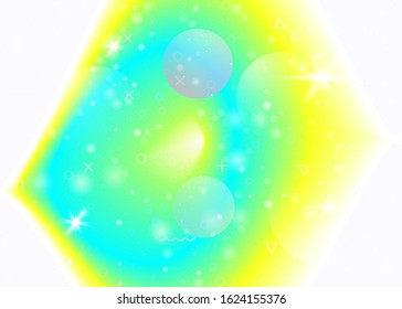 Vibrant gradients on rainbow background. Holographic dynamic fluid. Cosmos hologram. Graphic layout for mobile interface, poster and flyer. Creative vibrant gradients.