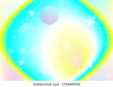 Vibrant gradients on rainbow background. Holographic dynamic fluid. Cosmos hologram. Graphic layout for web app, mobile screen and book. Pearlescent vibrant gradients.