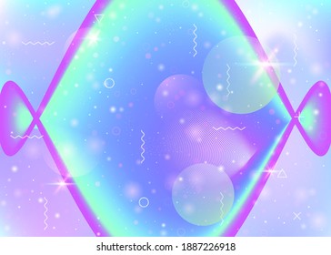Vibrant gradients on rainbow background. Holographic dynamic fluid. Cosmos hologram. Graphic layout for mobile screen, placard and placard. Neon vibrant gradients.