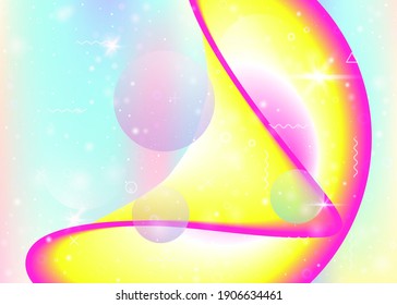 Vibrant gradients on rainbow background. Holographic dynamic fluid. Cosmos hologram. Graphic layout for wallpaper, annual report and annual report. Girlish vibrant gradients.