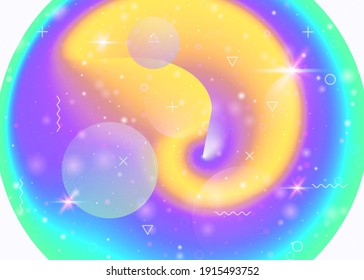 Vibrant gradients on rainbow background. Holographic dynamic fluid. Cosmos hologram. Design template for placard, wallpaper and banner. Retro vibrant gradients.