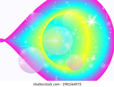 Vibrant gradients on rainbow background. Holographic dynamic fluid. Cosmos hologram. Graphic layout for web app, banner and wallpaper. Cute vibrant gradients.