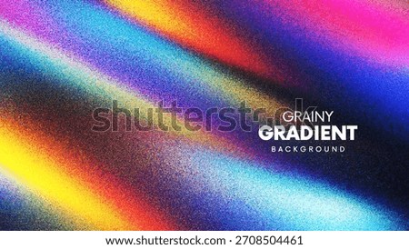 Vibrant grainy rainbow gradient background with diagonal light leak streaks created from thousands of individual dots. Saturated rainbow tones and rich speckled film grain texture adds cinematic depth