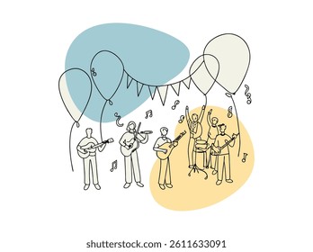 Vibrant graphic design celebrates International Music Day. This cheerful illustration celebrates International Music Day.