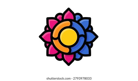 Vibrant graphic design element logo