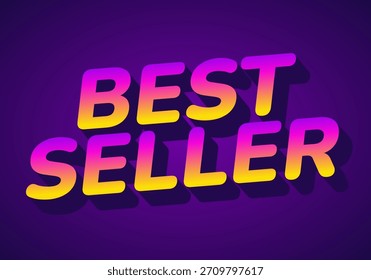 A vibrant graphic design featuring the text Best Seller in bold, colorful typography with a gradient effect and shadows, set against a dark purple background.