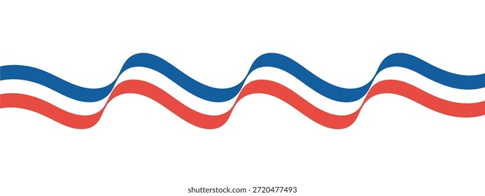 Un Diseño gráfico vibrante con líneas onduladas de colores rojo, blanco y azul que se muestran horizontalmente