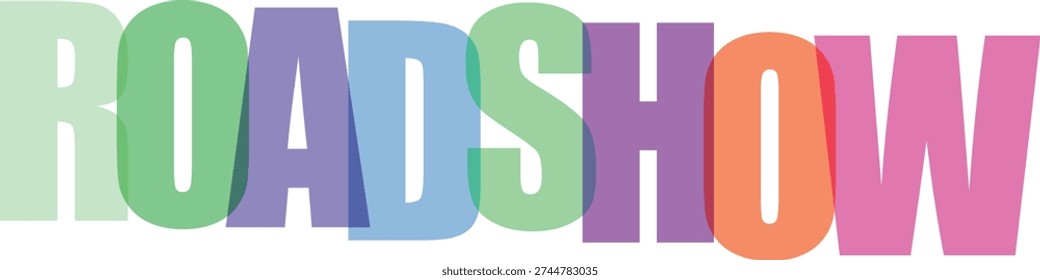 A vibrant graphic displaying the word 