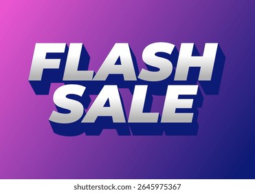 A vibrant graphic featuring bold text that reads FLASH SALE in a modern, three dimensional style The background transitions from pink to purple, creating an eye catching effect