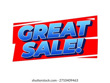 Un gráfico vibrante que presenta el texto ¡Gran venta! en letras azules en negrita sobre un fondo rojo, diseñado para atraer la atención con fines promocionales.