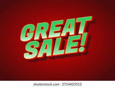 A vibrant graphic featuring the text Great Sale! in bold, colorful typography against a red background.