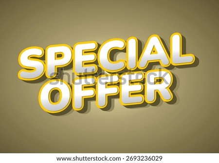 A vibrant graphic featuring the words Special Offer in bold, 3D style with a yellow outline against a muted brown background.