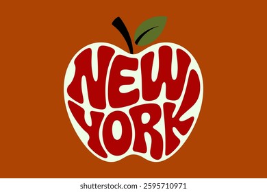Vibrant Graphic Illustration of the Iconic New York Apple Symbolizing Urban Culture and Creative Design